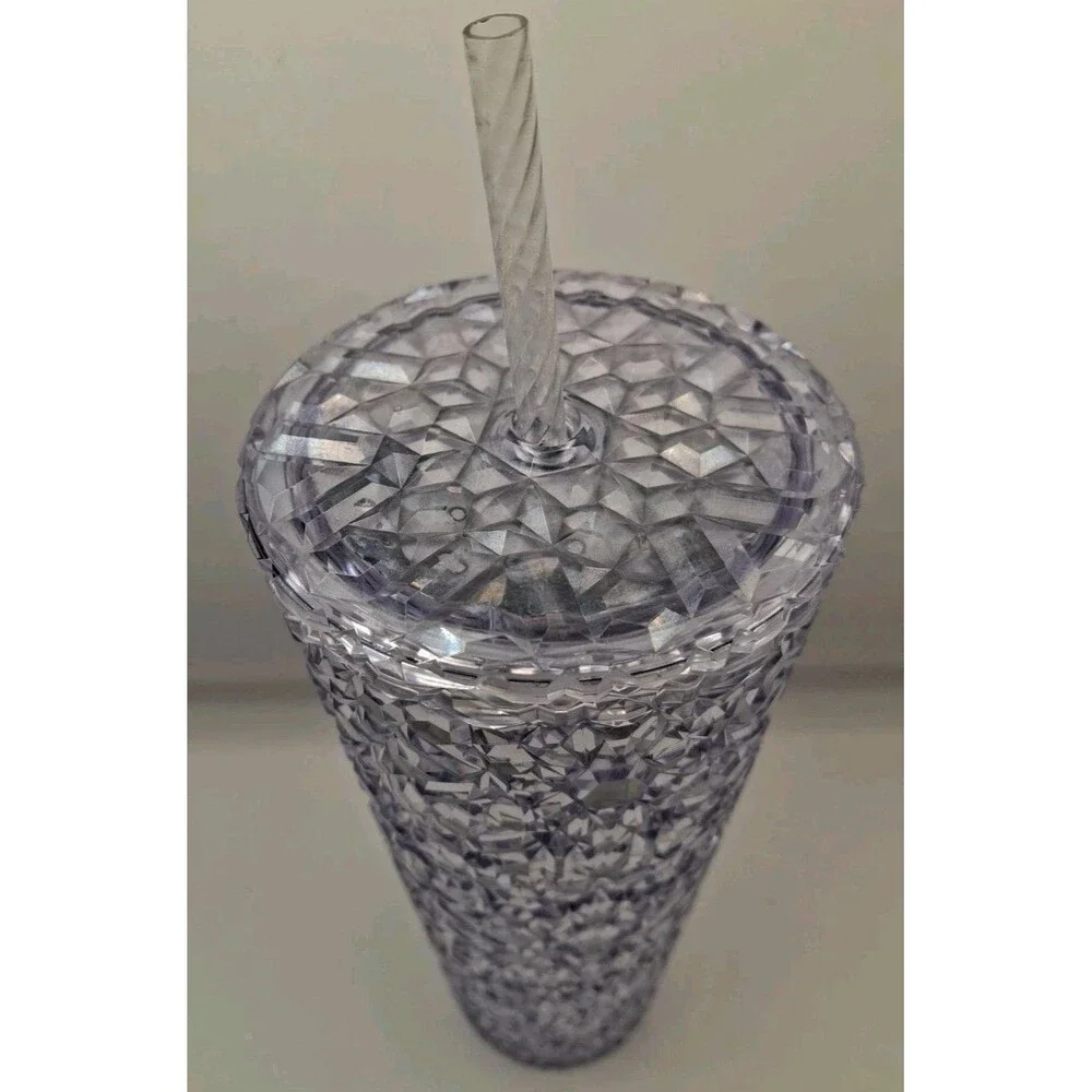 2024 Starbucks Silver Iridescent Gem 24oz Tumbler Cup Venti Cold Diamond